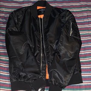 Black bomber coat barely worn.